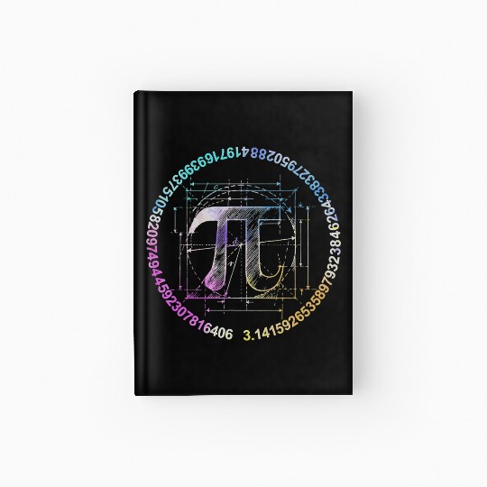 Pi novelty circle watercolor Hardcover Journal for Pi Day