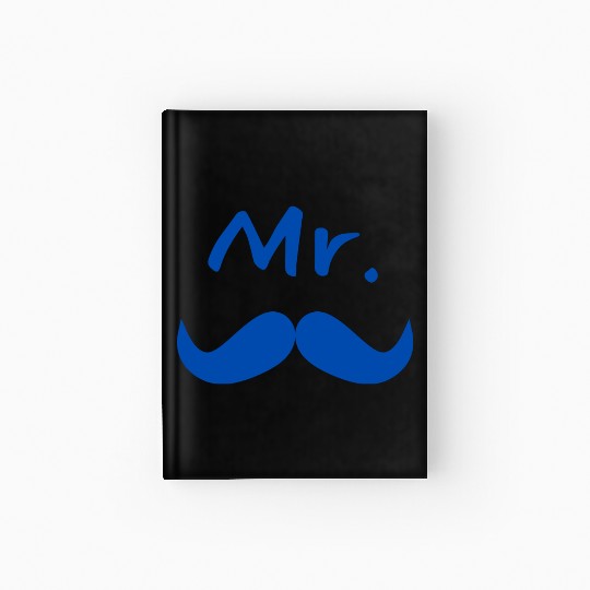 Mr & Mrs. Mustache Lips Matching Couple Hardcover Journal