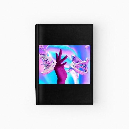 Holographic mystical Aesthetic hand Hardcover Journal