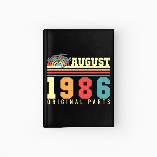 Birthday Greeting For 1986 August Hardcover Journal