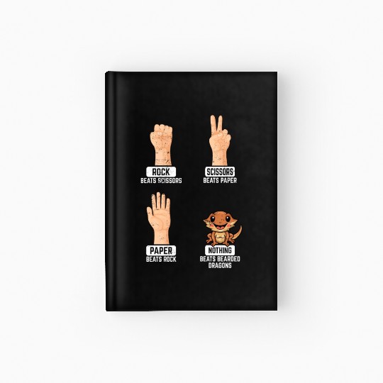 Rock Paper Scissors Nothing Beats Bearded Dragons Hardcover Journal