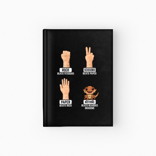 Rock Paper Scissors Nothing Beats Bearded Dragons Hardcover Journal
