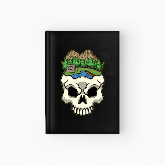 Skeleton Head Camp Campsite Camper Camping Hardcover Journal