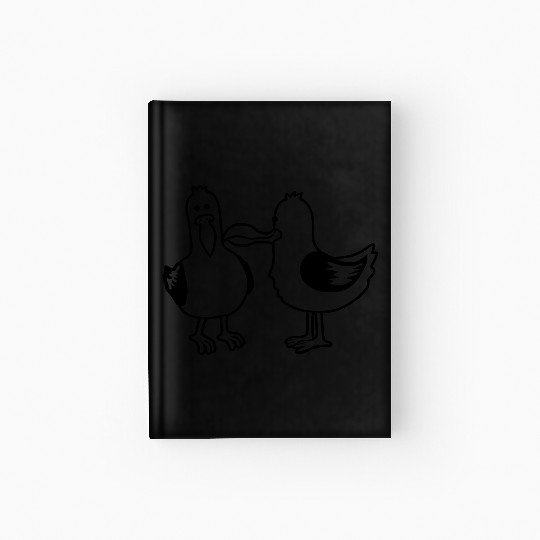 2 funny seagull friends Hardcover Journal