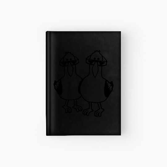 Cartoon 2 seagull friends Hardcover Journal