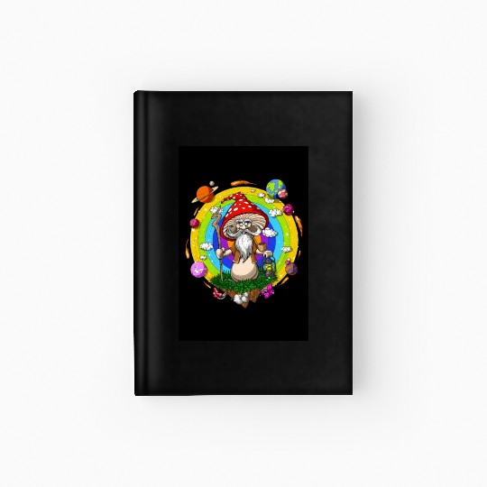 Psychedelic Hippie Mushroom Wizard Hardcover Journal