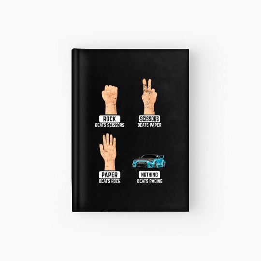Rock Paper Scissors Nothing Beats Racing Funny Rac Hardcover Journal
