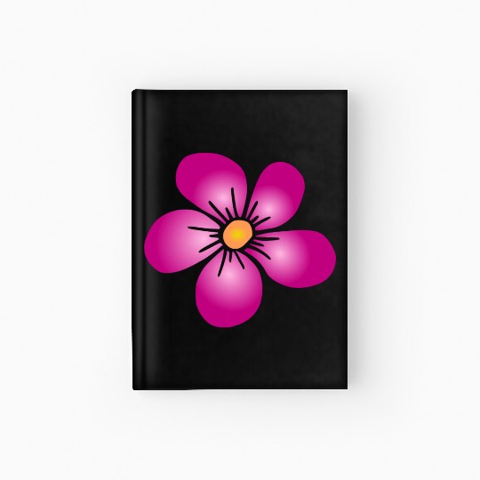 pink blooming daisy flower flowery, floral pattern Hardcover Journal