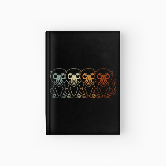 Retro Proboscis Monkey Ape Wildlife Zookeeper Hardcover Journal