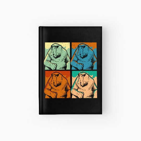 Retro Proboscis Monkey Ape Wildlife Zookeeper Hardcover Journal