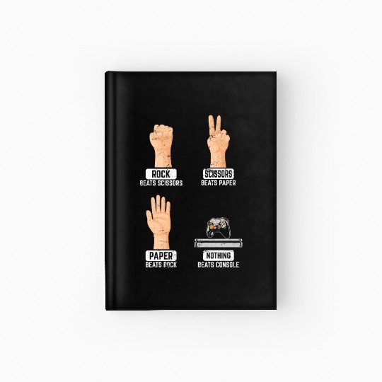 Rock Paper Scissors Nothing Beats Console PC Funny Hardcover Journal