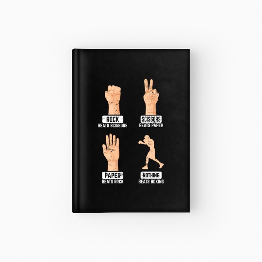 Rock Paper Scissors Nothing Beats Boxing Funny Box Hardcover Journal