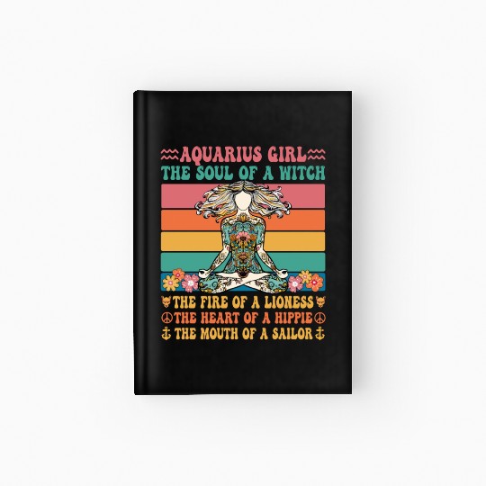 Aquarius Girl Astrology Sign Hardcover Journal