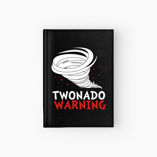Funny 2nd Bday Twonado Warning Tornado Birthday Hardcover Journal