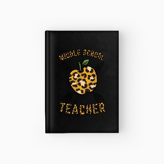 Middle School Teacher Leopard Print Hardcover Journal