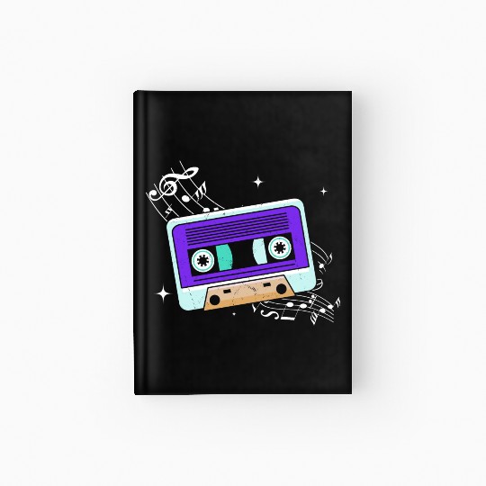 Old School Cassette Mixtape Music Lover Hardcover Journal