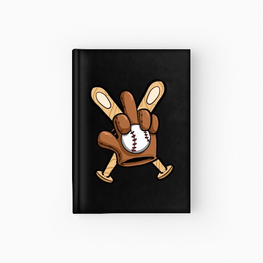 Baseball Player Baseball Glove Middle Finger Hardcover Journal