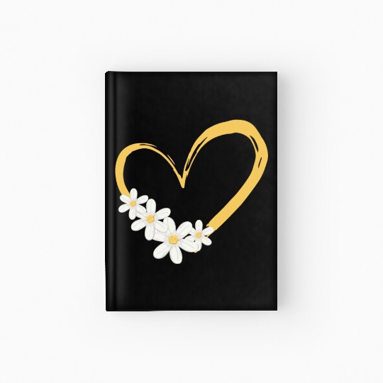 Daisy Flower Heart Women Gardener Hardcover Journal