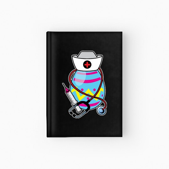Funny Easter Egg Nurse Stethoscope Syringe RN Hardcover Journal