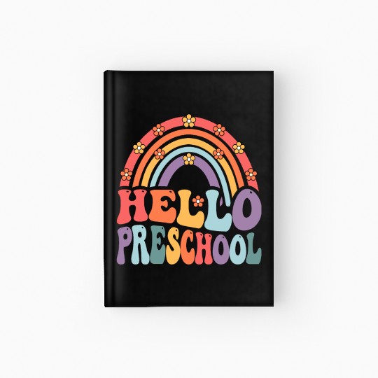 Hello Preschool Retro Boho Rainbow Back To School Hardcover Journal
