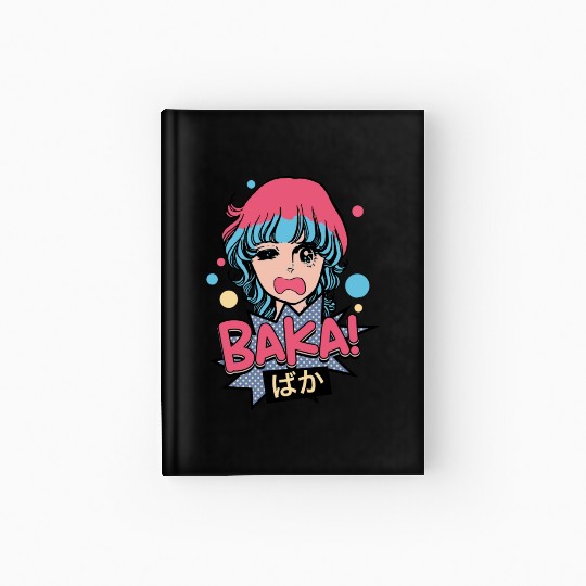 Baka! Japanese Aesthetic Otaku Girl Vintage Hardcover Journal