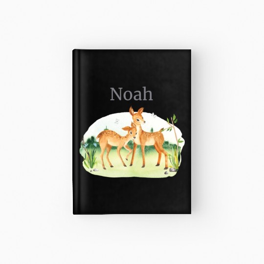 Waldtier Reh Flowers Name Noah Hardcover Journal