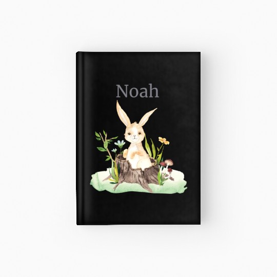 Waldtier Reh Hase Hedgehog Flowers Name Noah Hardcover Journal