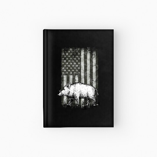 Patriotic Wild Boar Hunting Season For Hog Hardcover Journal