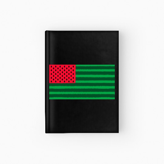 Funny Watermelon Flag USA Hardcover Journal