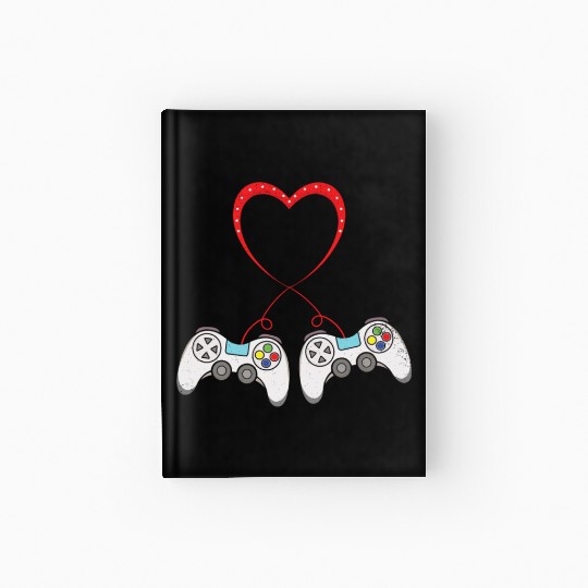 Love Controller Play Video Game Heart Gamer Gaming Hardcover Journal