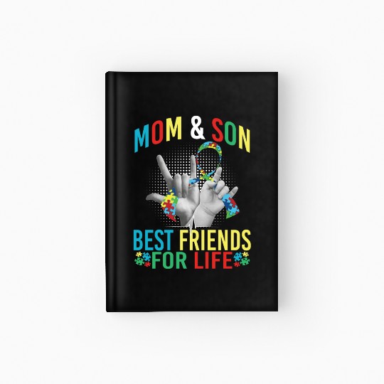 Mom And Son Best Friends For Life Autism Awareness Hardcover Journal