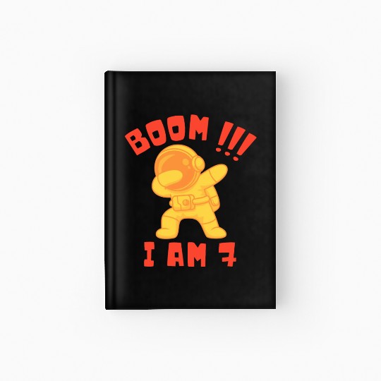 Kids Dabbin 7 years anniversary birthday cosmonaut Hardcover Journal