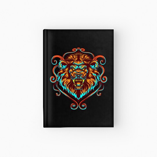 Angry Lion Face Animal Hardcover Journal