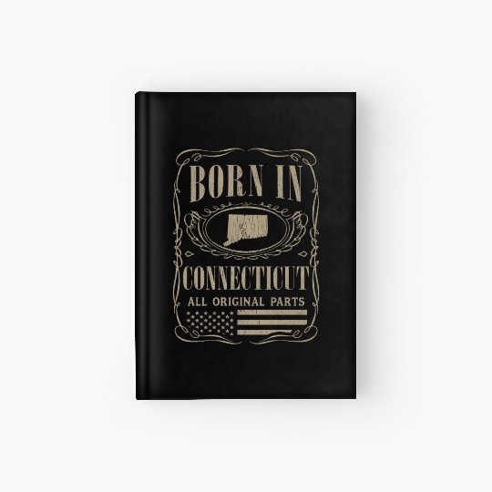 Vintage America US States Born Connecticut Hardcover Journal