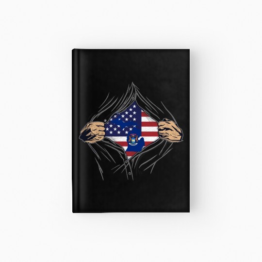 Rip Reveal America State Flag Michigan Hardcover Journal