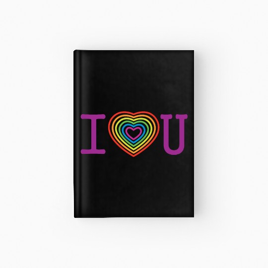 I love you with all my heart. Colors rainbow heart Hardcover Journal