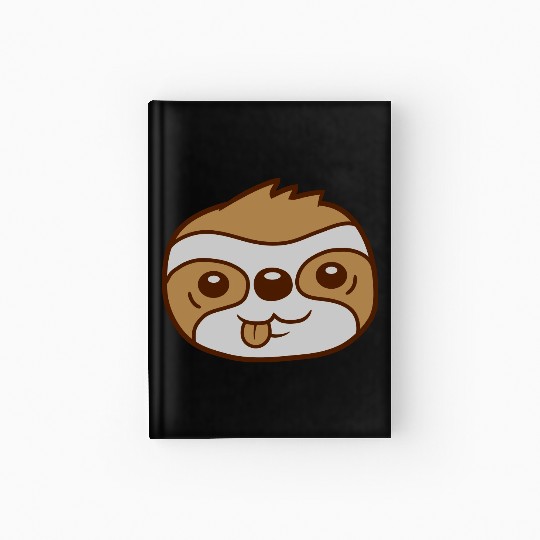 face sloth cartoon head Hardcover Journal