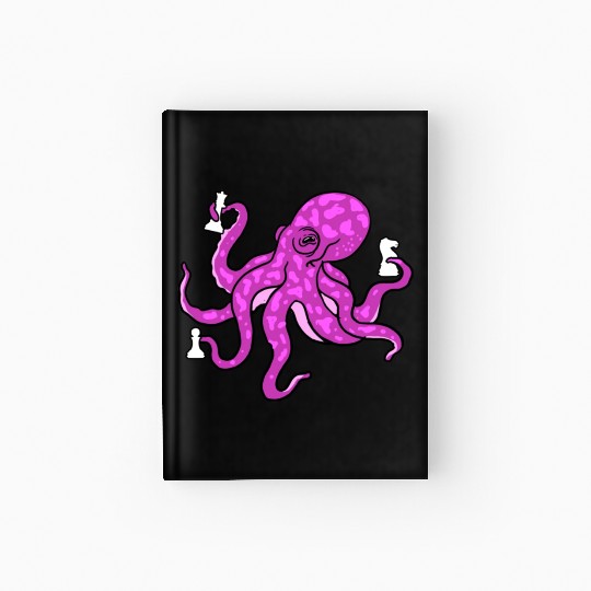 Octopus Playing Chess for Octopus Lover Hardcover Journal