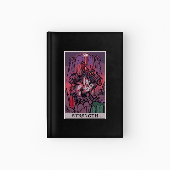 Strength Tarot Card Halloween Cerberus Greek Mytho Hardcover Journal