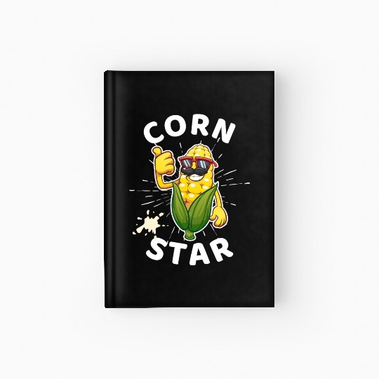 Funny Corn Star Sunglasses Mustache big Postal Service Hardcover Journal