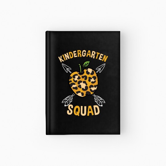 Kindergarten Back To School Squad Leopard Print Hardcover Journal