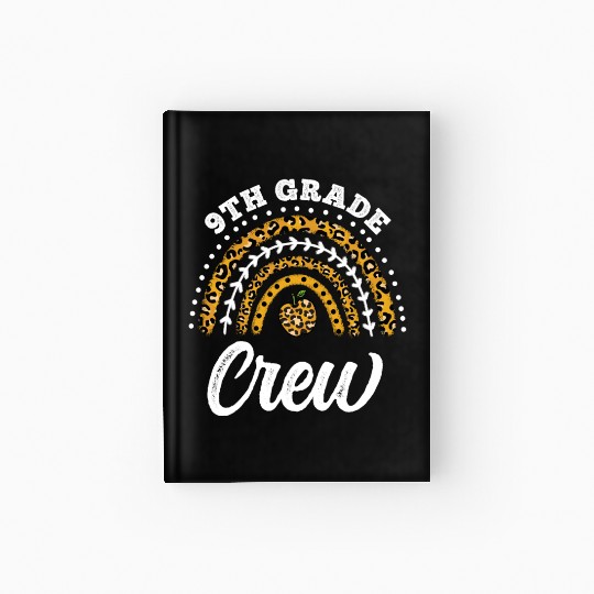 9th Grade Crew Leopard Rainbow Back To School Hardcover Journal
