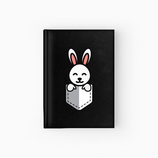 Bunny Pocket Cute Little Easter Sunday Egg Hunt Hardcover Journal