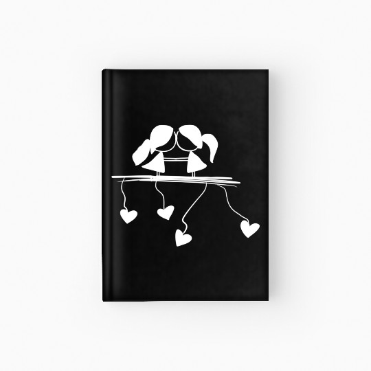 lesbian couple love symbol Hardcover Journal