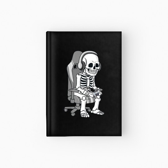 Gaming Halloween Skeleton Scary Gamer Boys Kids Hardcover Journal
