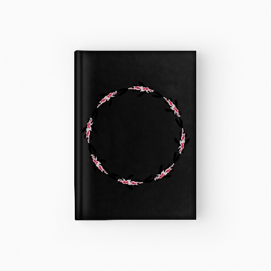 circle koi fish nishikigoi Hardcover Journal