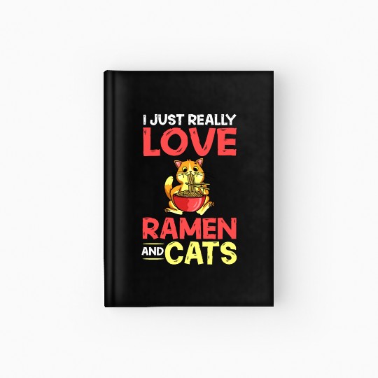 Ramen Cat Bowl Chicken Noodle Soup Japanese Hardcover Journal