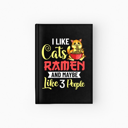 Ramen Cat Bowl Chicken Noodle Soup Japanese Hardcover Journal