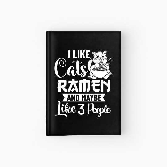 Ramen Cat Bowl Chicken Noodle Soup Japanese Hardcover Journal