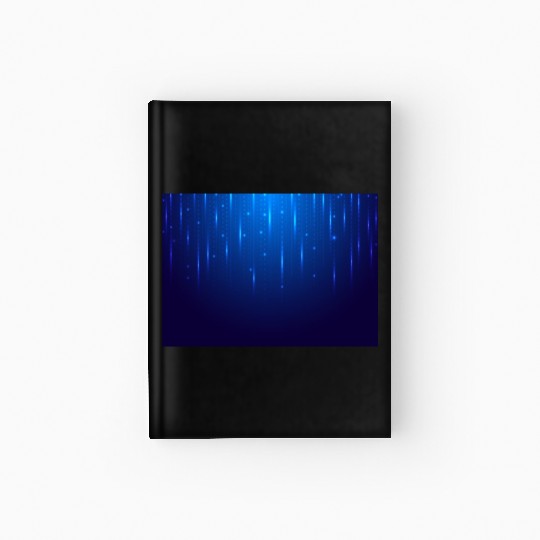Navy Blue Glowing Neon Dots Hardcover Journal